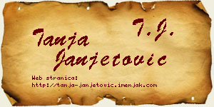 Tanja Janjetović vizit kartica